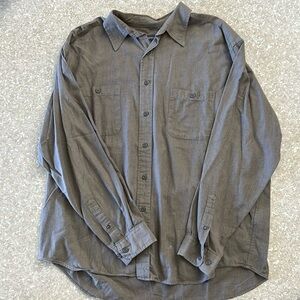 Mens Eddie Bauer Long Sleeve Cotton  Button Up Shirt size XL Mushroom Color